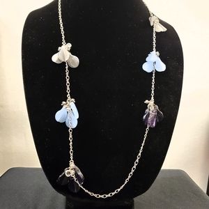 New Purple Grey Cluster Bead Necklace #1428